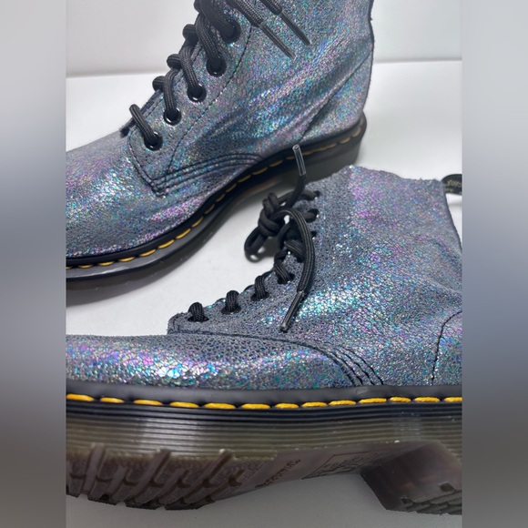 Dr. Martens 1460 Pascal Sparkle Boots Size 7 Metallic Holographic Combat Boots - Picture 7 of 9